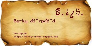 Berky Árpád névjegykártya