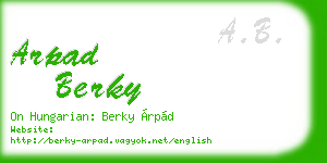 arpad berky business card