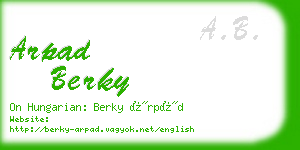 arpad berky business card